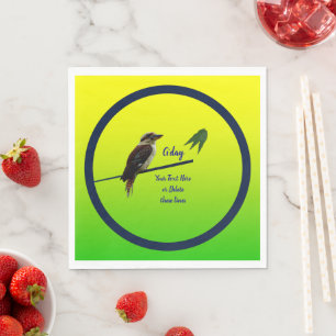 Add Your Text, Kookaburra Australian Party Napkins