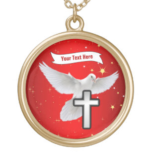 Add Your Text - Large gold finish necklace