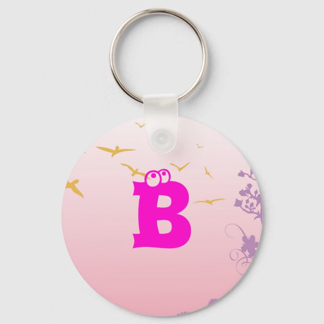 Add your text, letter B Keychain (Front)