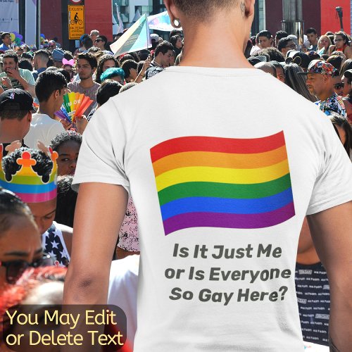 Add Your Text LGBT Gay Pride Flag Rainbow Flag  T_Shirt