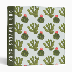 Add Your Text   Llamarama Collection   Cute Cactus 3 Ring Binder
