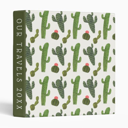 Add Your Text  Llamarama Collection  Cute Cactus 3 Ring Binder