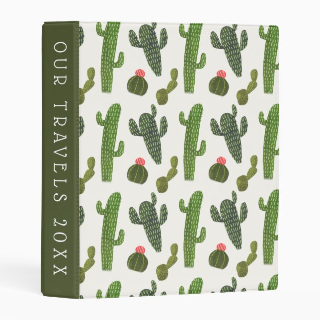 Add Your Text | Llamarama Collection | Cute Cactus Mini Binder (Front/Spine)