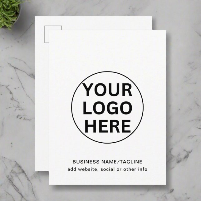 Add Your Text & Logo l Promotional Black & White Postcard (Creator Uploaded)
