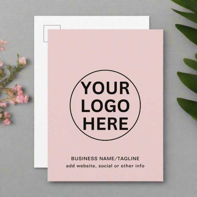 Add Your Text & Logo l Promotional Blush Pink  Postcard (Creator Uploaded)