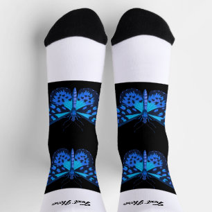 Add Your Text Lovely Butterfly Printed Men Women Socks