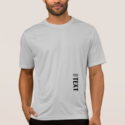 Add Your Text Mens Activewear Sport Silver T_Shirt