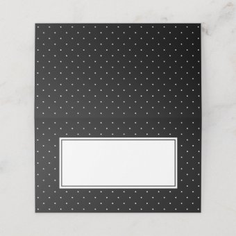 Add Your Text Modern Black and White Polka Dot Place Card | Zazzle