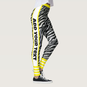 Add your text Modern colorful design l Zebra Leggings
