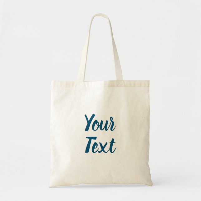 Add Your Text Modern Elegant Ocean Blue Template Tote Bag (Front)