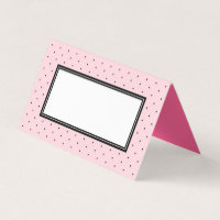 Add Your Text Modern Pink and Black Polka Dot Place Card