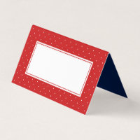 Add Your Text Modern Red and White Polka Dot Place Card