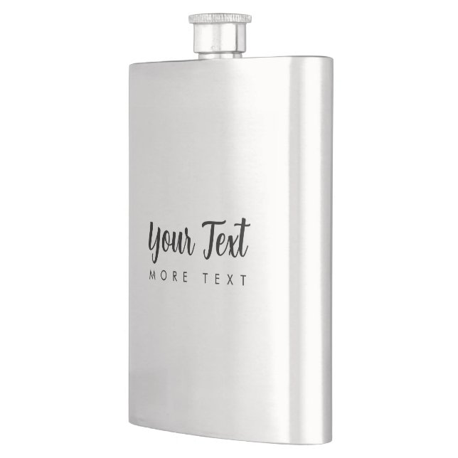 Add Your Text Modern Template Silver Typography Flask (Left)