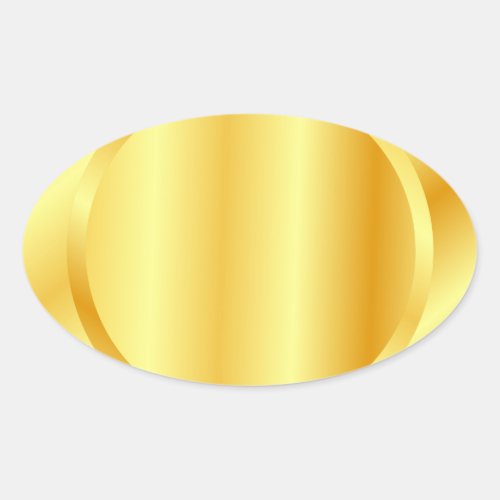 Add Your Text Monogram Faux Gold Blank Template Oval Sticker
