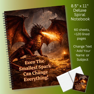 Add Your Text Name Fire Dragon In His Lair Notebook