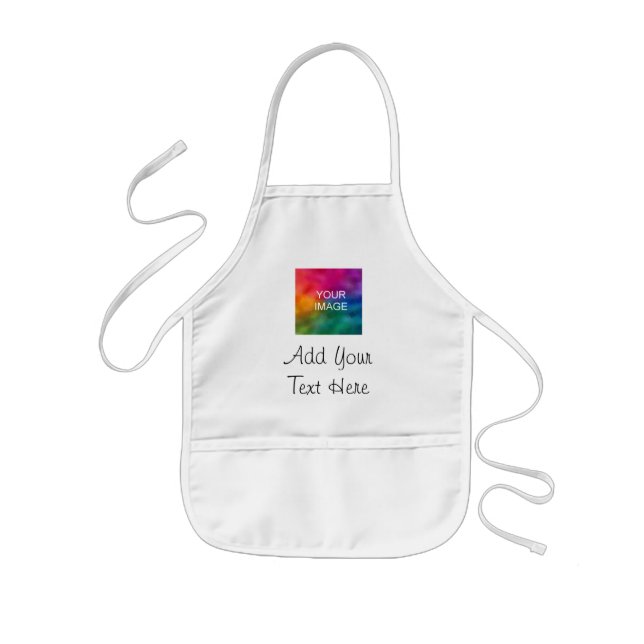 Add Your Text Name Photo Image Here Template Kids' Apron (Front)