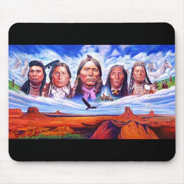Add Your Text Native Americans Indian Chiefs Mouse Pad (Front)