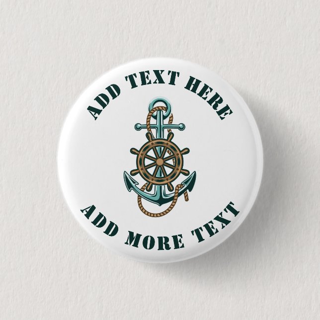 Add Your Text Nautical Anchor Theme Button (Front)