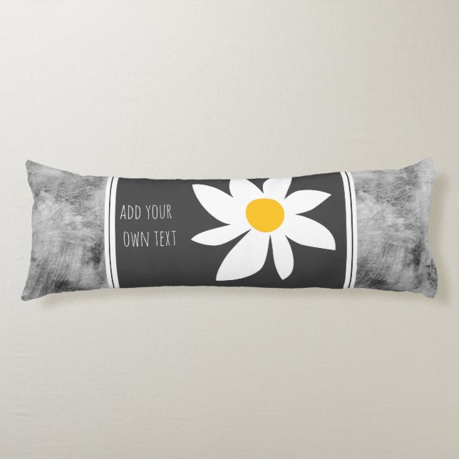 add your text ocean cute modern daisty art on gray body pillow (Front)