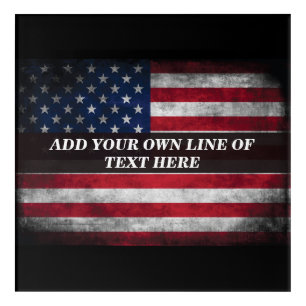 Add your text on American flag Acrylic Print