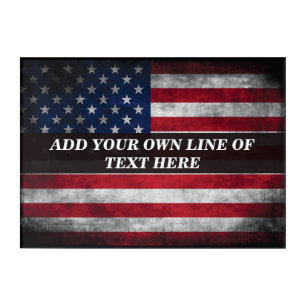 Add your text on American flag Acrylic Print