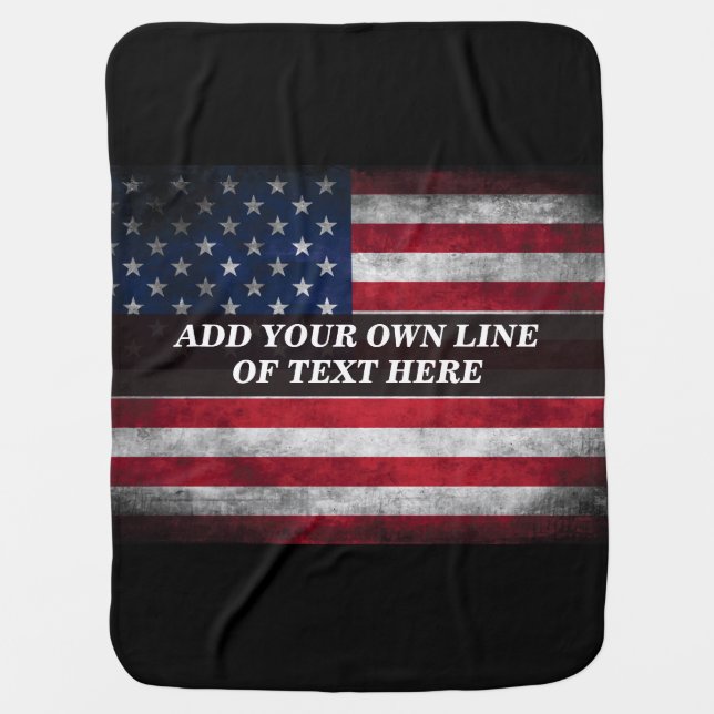 Add your text on American flag  Baby Blanket (Front)