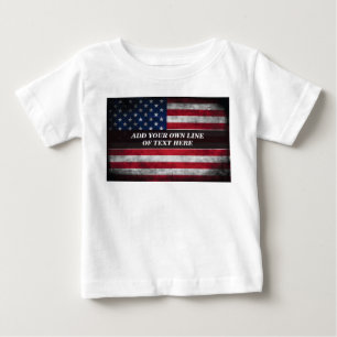 Add your text on American flag  Baby T-Shirt