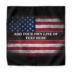 Add your text on American flag Bandana
