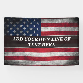 Add your text on American flag Banner