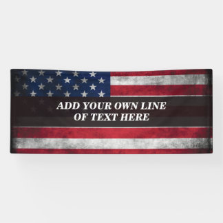 Add your text on American flag Banner