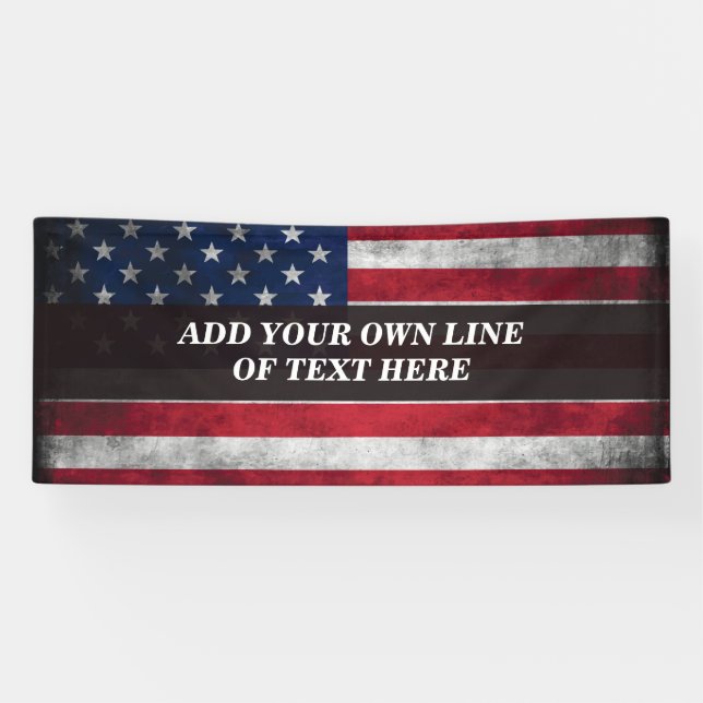 Add your text on American flag  Banner (Horizontal)