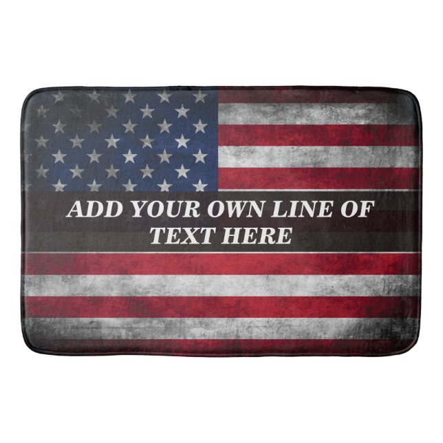 Add your text on American flag  Bath Mat (Front)