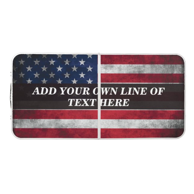 Add your text on American flag  Beer Pong Table (Top)
