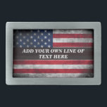 Add your text on American flag  Belt Buckle<br><div class="desc">Add your text on American flag</div>