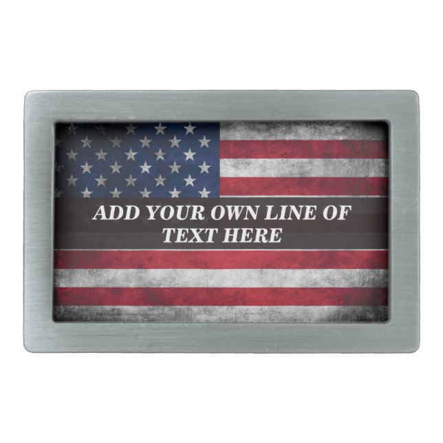 Add your text on American flag  Belt Buckle (Front)