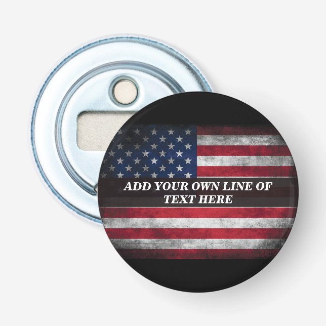 Add your text on American flag  Bottle Opener (Front)