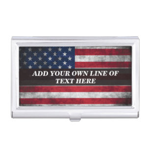 Add your text on American flag  Business Card Case