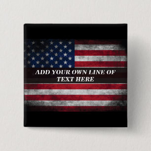 Add your text on American flag Button