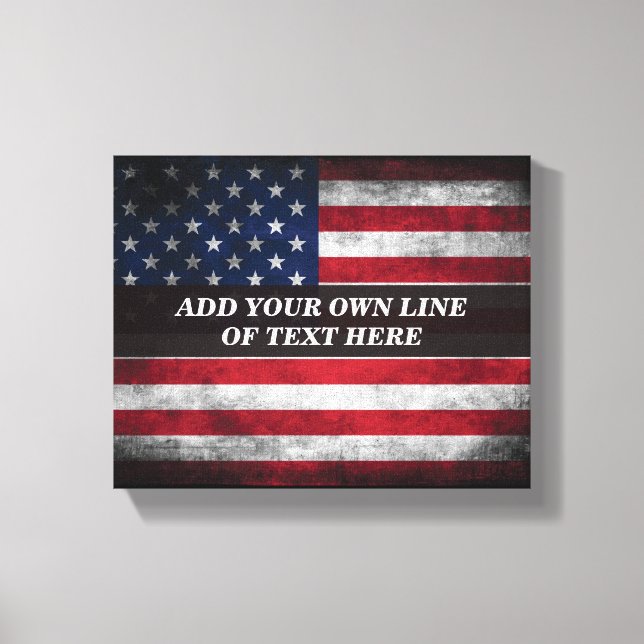 Add your text on American flag  Canvas Print (Front)