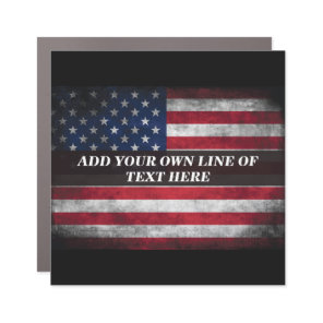 Add your text on American flag  Car Magnet