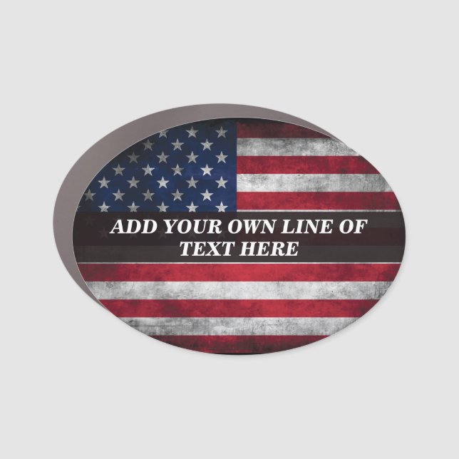 Add your text on American flag Car Magnet (Front)