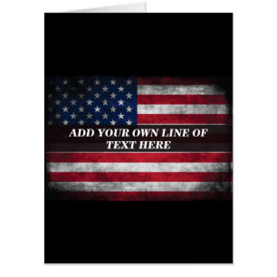Add your text on American flag Card