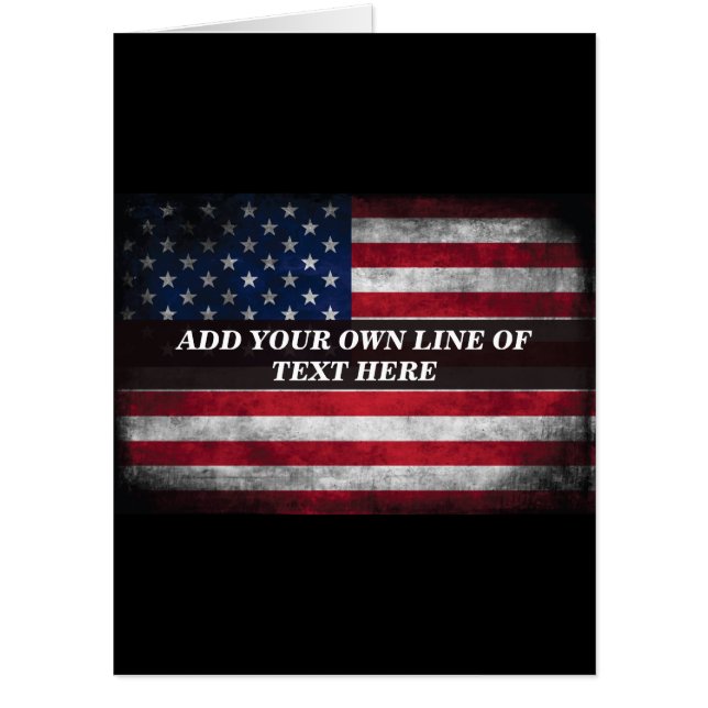 Add your text on American flag  Card (Front)