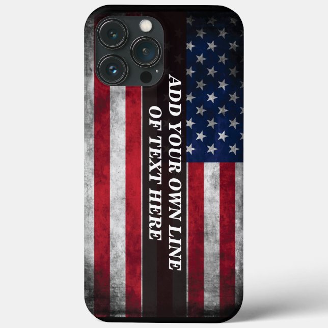 Add your text on American flag  Case-Mate iPhone Case (Back)
