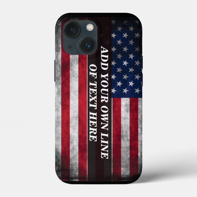 Add your text on American flag Case-Mate iPhone Case (Back)