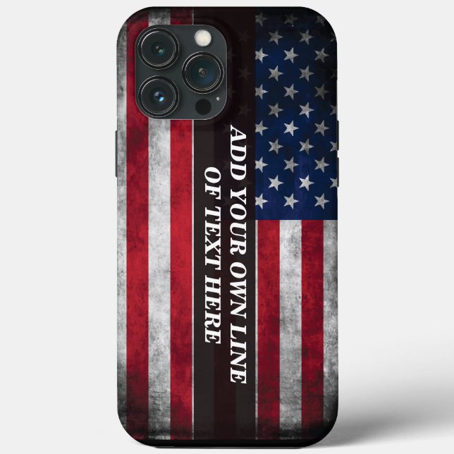 Add your text on American flag  Case-Mate iPhone Case (Back)