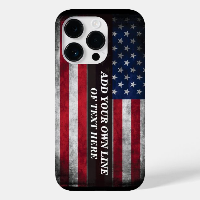 Add your text on American flag  Case-Mate iPhone Case (Back)