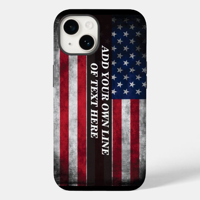 Add your text on American flag  Case-Mate iPhone Case (Back)