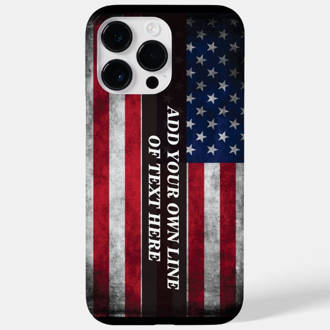 Add your text on American flag  Case-Mate iPhone Case (Back)