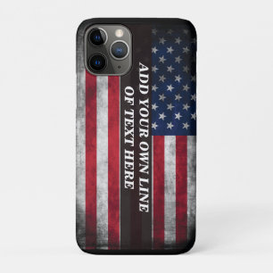 Add your text on American flag  iPhone 11 Pro Case